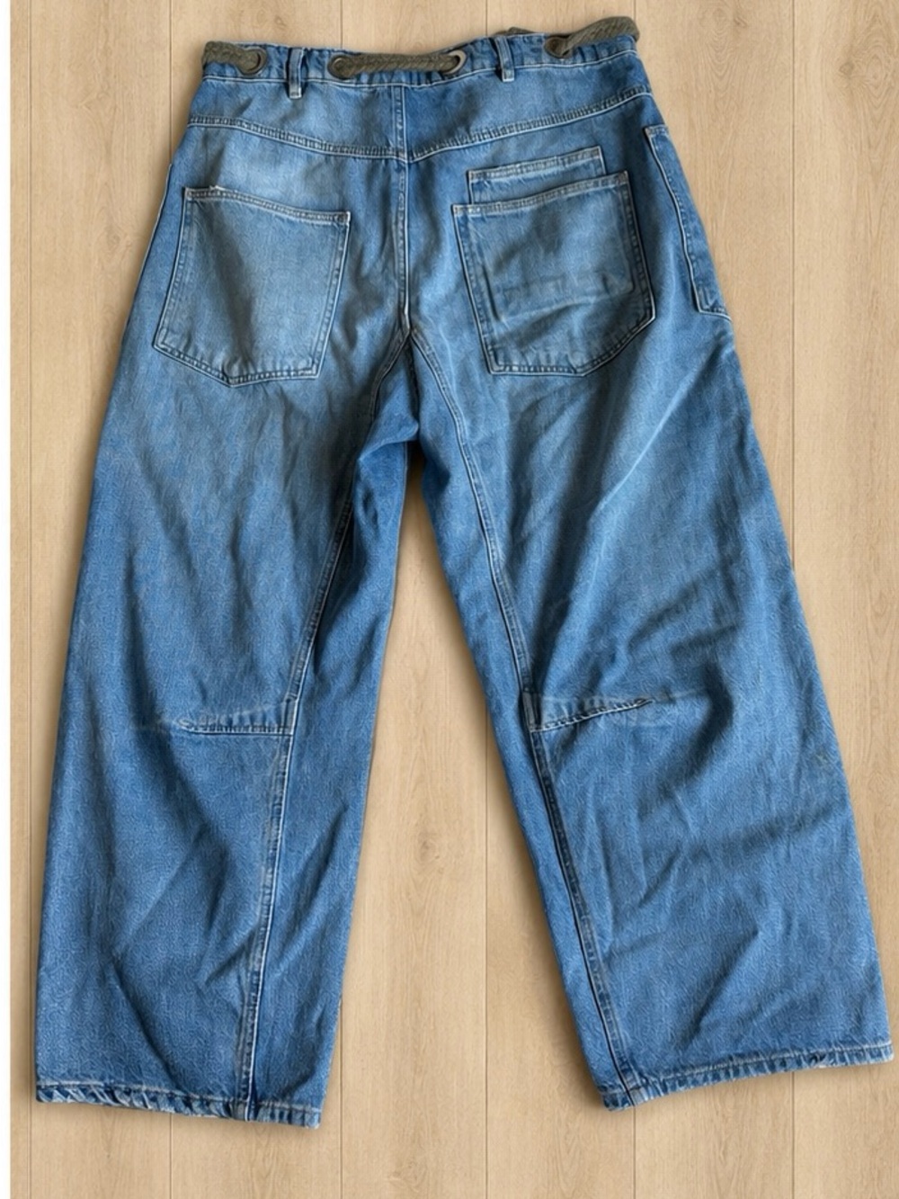We The Free Light Blue Patchwork Barrel Jeans - Picture 2 of 4